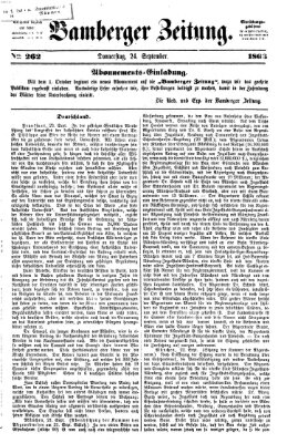 Bamberger Zeitung Donnerstag 24. September 1863