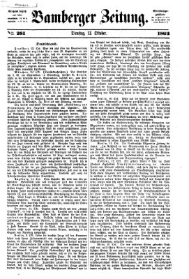 Bamberger Zeitung Dienstag 13. Oktober 1863