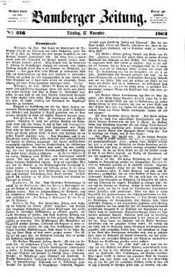 Bamberger Zeitung Dienstag 17. November 1863