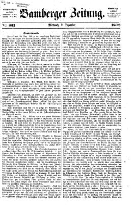 Bamberger Zeitung Mittwoch 2. Dezember 1863