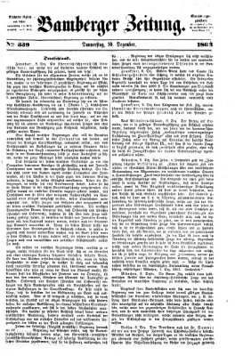 Bamberger Zeitung Donnerstag 10. Dezember 1863