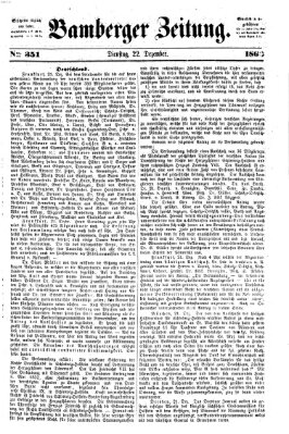 Bamberger Zeitung Dienstag 22. Dezember 1863