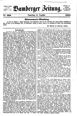 Bamberger Zeitung Donnerstag 24. Dezember 1863