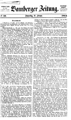 Bamberger Zeitung Donnerstag 18. Februar 1864