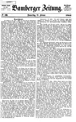 Bamberger Zeitung Donnerstag 25. Februar 1864