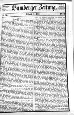 Bamberger Zeitung Mittwoch 16. März 1864