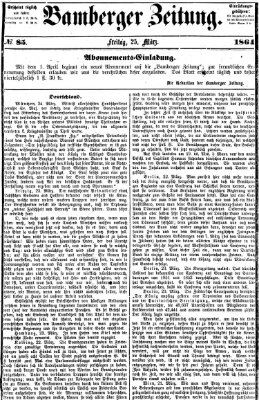 Bamberger Zeitung Freitag 25. März 1864