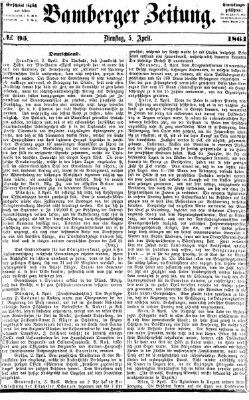 Bamberger Zeitung Dienstag 5. April 1864