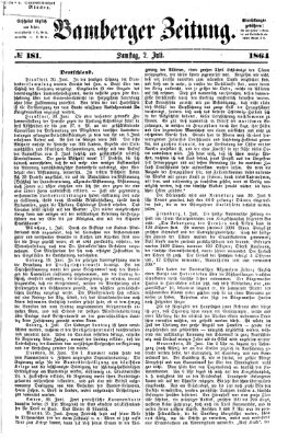 Bamberger Zeitung Samstag 2. Juli 1864