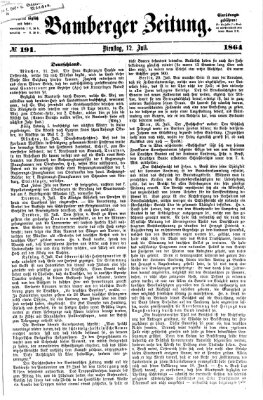 Bamberger Zeitung Dienstag 12. Juli 1864