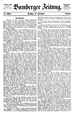 Bamberger Zeitung Dienstag 20. September 1864