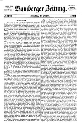 Bamberger Zeitung Donnerstag 20. Oktober 1864