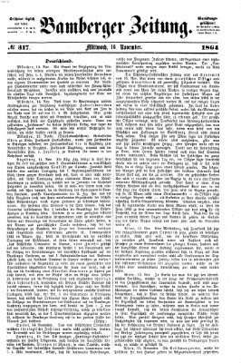 Bamberger Zeitung Mittwoch 16. November 1864