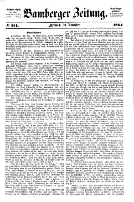 Bamberger Zeitung Mittwoch 30. November 1864