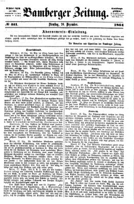 Bamberger Zeitung Dienstag 20. Dezember 1864