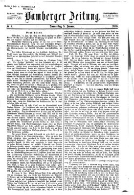 Bamberger Zeitung Donnerstag 5. Januar 1865