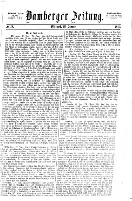 Bamberger Zeitung Mittwoch 18. Januar 1865