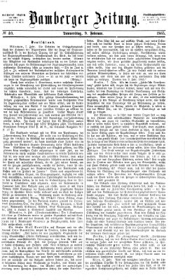 Bamberger Zeitung Donnerstag 9. Februar 1865