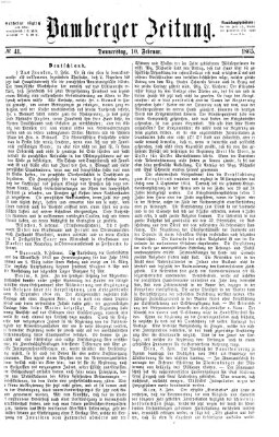 Bamberger Zeitung Freitag 10. Februar 1865