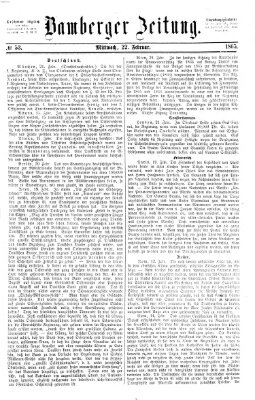 Bamberger Zeitung Mittwoch 22. Februar 1865