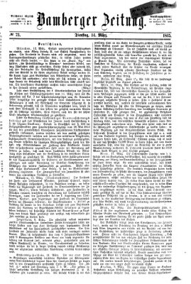 Bamberger Zeitung Dienstag 14. März 1865