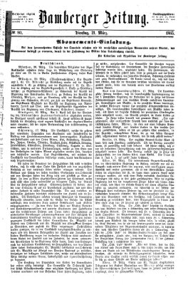 Bamberger Zeitung Dienstag 21. März 1865