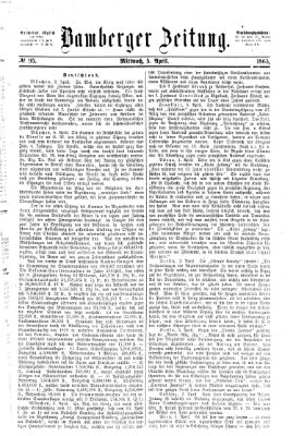 Bamberger Zeitung Mittwoch 5. April 1865