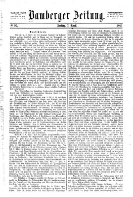 Bamberger Zeitung Freitag 7. April 1865