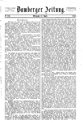 Bamberger Zeitung Mittwoch 12. April 1865