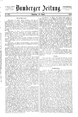 Bamberger Zeitung Samstag 15. April 1865