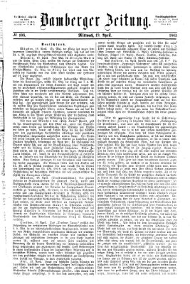 Bamberger Zeitung Mittwoch 19. April 1865