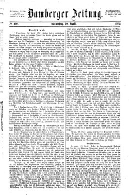 Bamberger Zeitung Donnerstag 20. April 1865