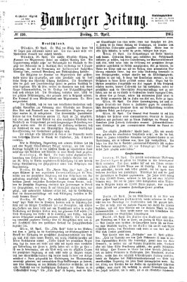 Bamberger Zeitung Freitag 21. April 1865