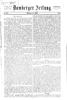 Bamberger Zeitung Montag 24. April 1865