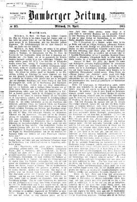 Bamberger Zeitung Mittwoch 26. April 1865