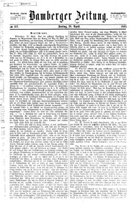 Bamberger Zeitung Freitag 28. April 1865