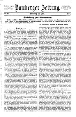 Bamberger Zeitung Donnerstag 22. Juni 1865