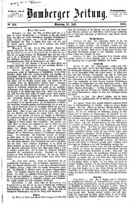 Bamberger Zeitung Sonntag 16. Juli 1865