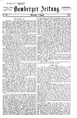 Bamberger Zeitung Mittwoch 9. August 1865