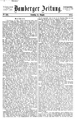 Bamberger Zeitung Dienstag 15. August 1865