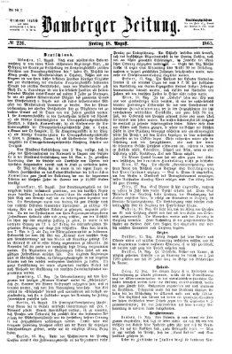 Bamberger Zeitung Freitag 18. August 1865