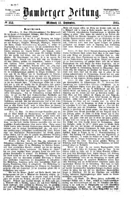 Bamberger Zeitung Mittwoch 13. September 1865