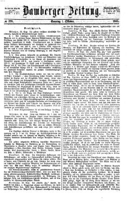 Bamberger Zeitung Sonntag 1. Oktober 1865