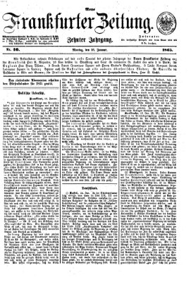 Neue Frankfurter Zeitung Montag 16. Januar 1865