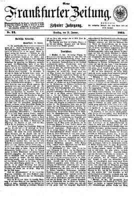 Neue Frankfurter Zeitung Samstag 21. Januar 1865