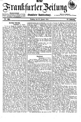 Neue Frankfurter Zeitung Donnerstag 26. Januar 1865