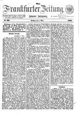 Neue Frankfurter Zeitung Samstag 4. März 1865