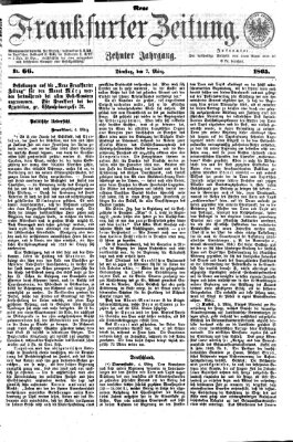 Neue Frankfurter Zeitung Dienstag 7. März 1865