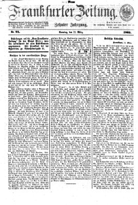 Neue Frankfurter Zeitung Sonntag 12. März 1865