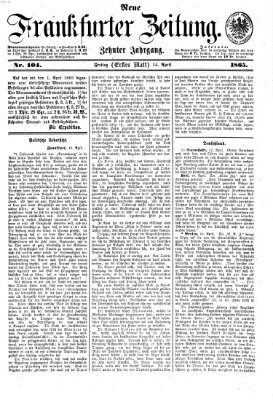 Neue Frankfurter Zeitung Freitag 14. April 1865